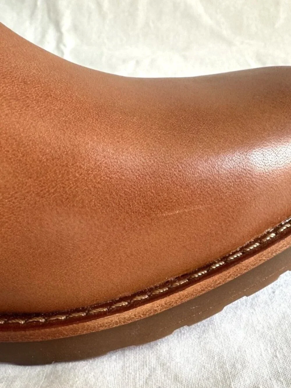 Softt Beatrice Leather Ankle Boots Tan Brown Women's Size 7.5